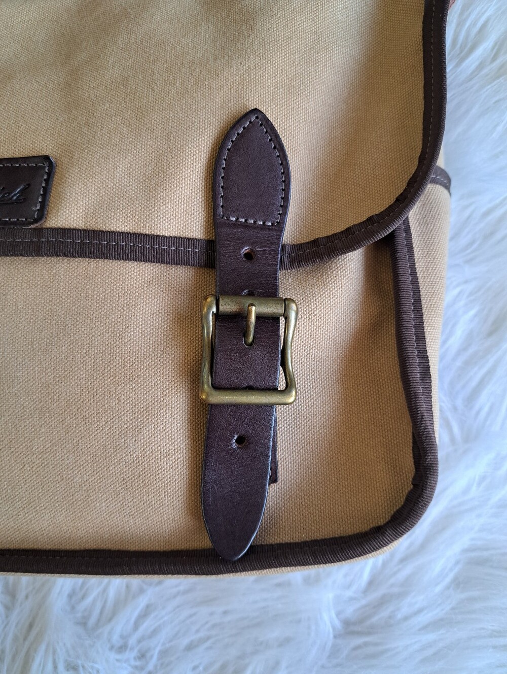 XL Woolrich Canvas & Leather Messenger Bag - Picture 5 of 14